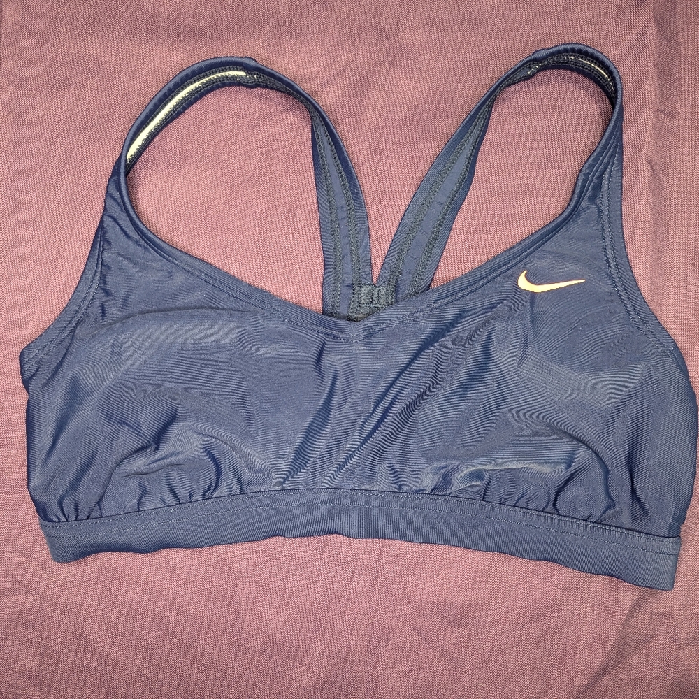 Nike Navy Mesh-back Swim Top